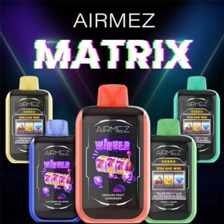 Airmez Matrix Pro elegancki design, e-papieros z dużym wyświetlaczem, nowoczesny vape wygląd - E-papierosy jednorazowe AIRMEZ MATRIX 25 000 - sklep E-SMOKE