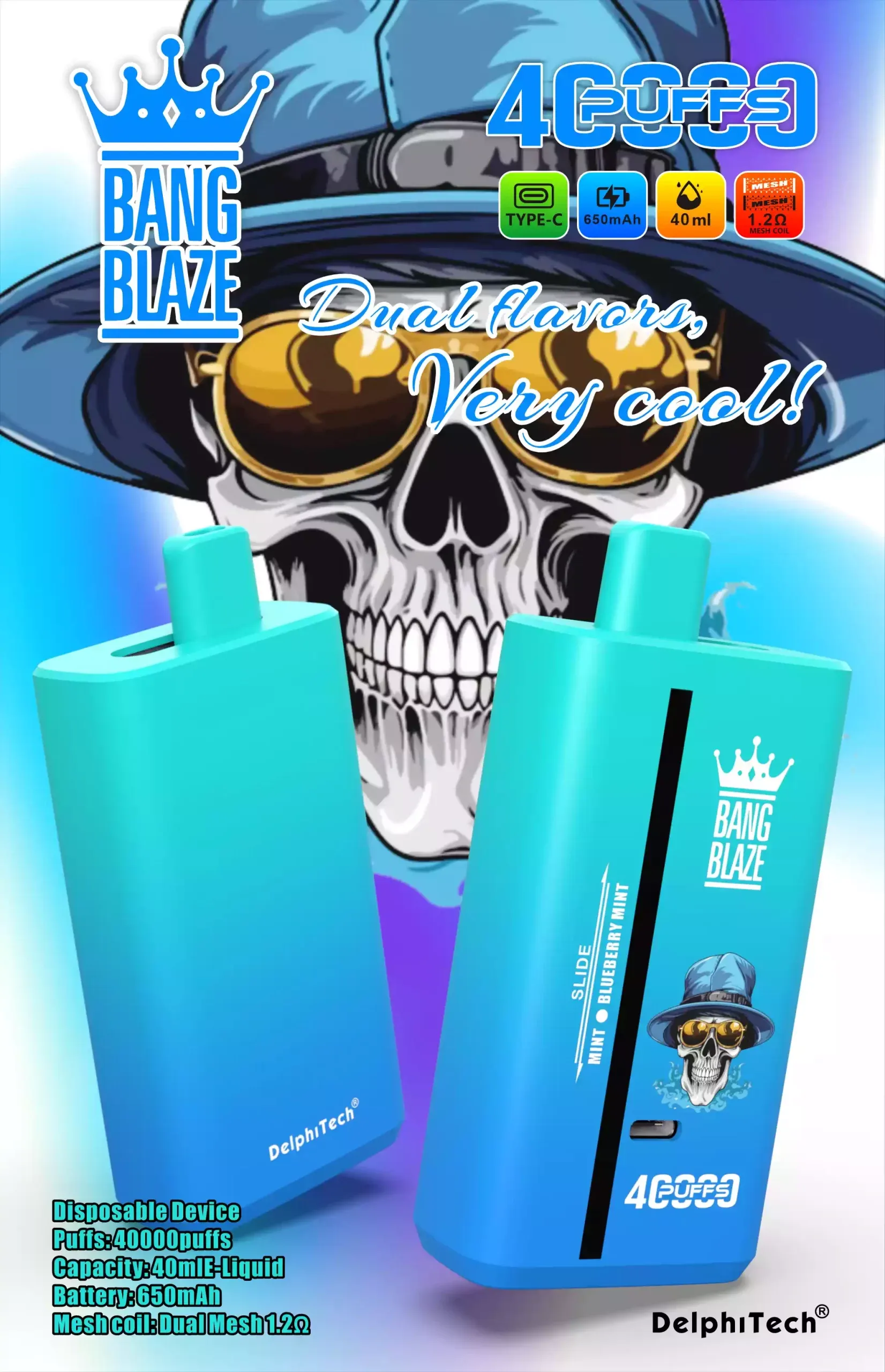 Bang Blaze 40000 zaciągnięć, wydajny jednorazowy vape, e-papieros długa żywotność, vape na miesiąc - BANG BLAZE 40000 Puffs 40K Podwójny Smak DSK041 Jednorazowa ...