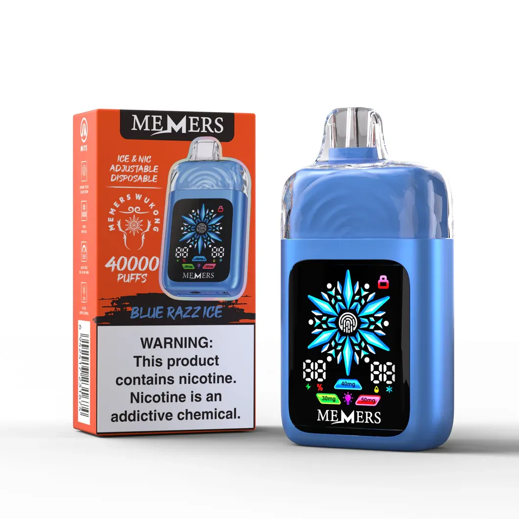wizualizacja smaku Blue Razz Ice vape, malinowy e-liquid z lodem, kwasowo-słodki smak vape - Blue Razz Ice jednorazowy vape | Smakowe wapowanie – Memers