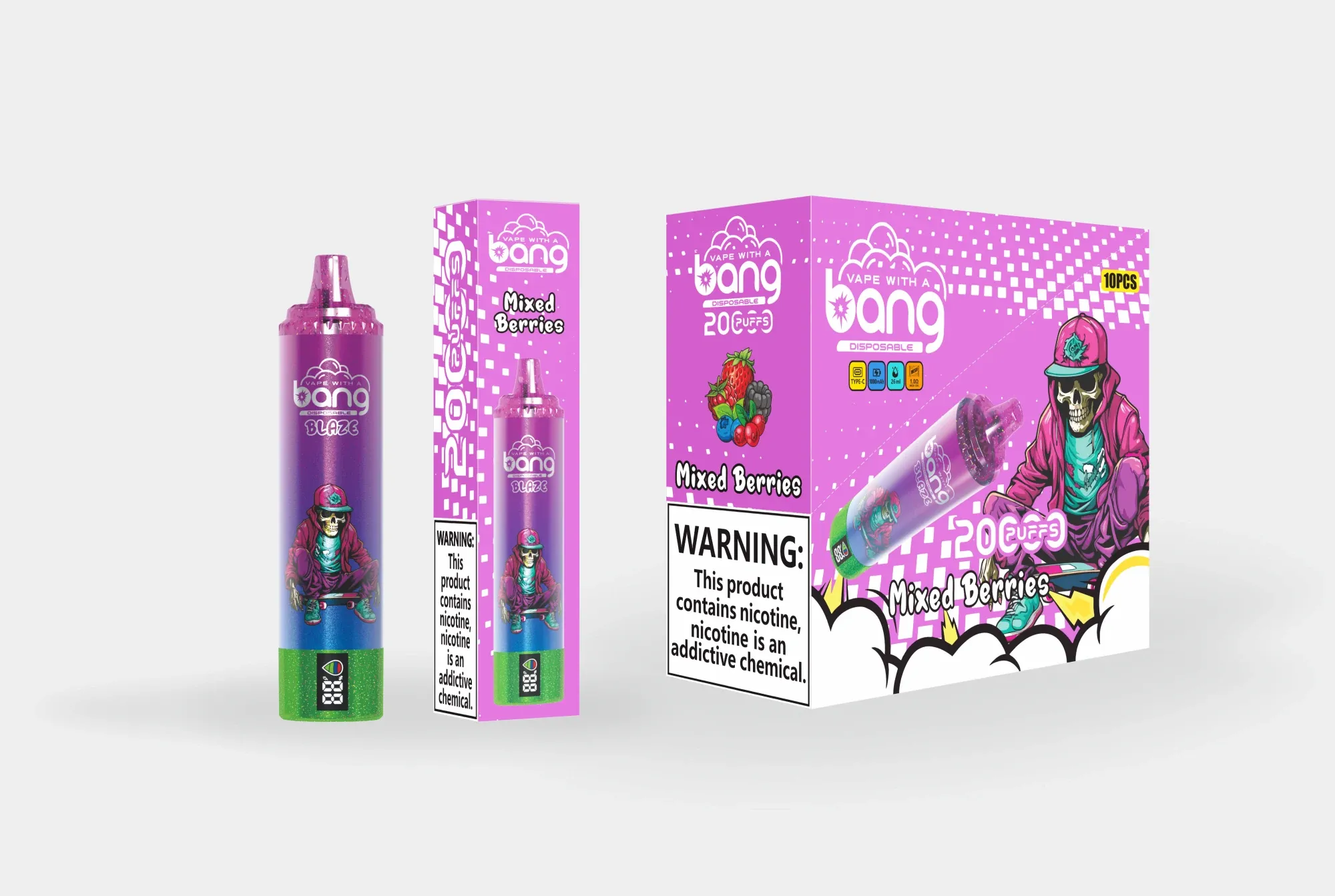 Bang Blaze vape przełącznik smaków, mechanizm dual flavor e-papieros, dolny przycisk vape - BANG BLAZE 20000 Puffs Disposable Vapes - GleeVape