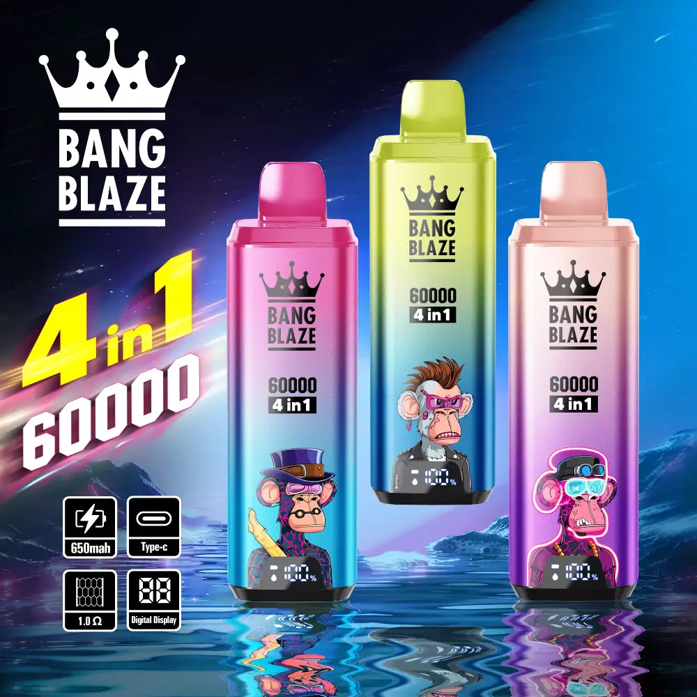 Bang Blaze w dłoni, rozmiar jednorazowego vape, ergonomiczny e-papieros, porównanie wielkości vape - BANG BLAZE 60000 Puffs 4-w-1 Smaki 60K Hurtownia Akumulatory ...