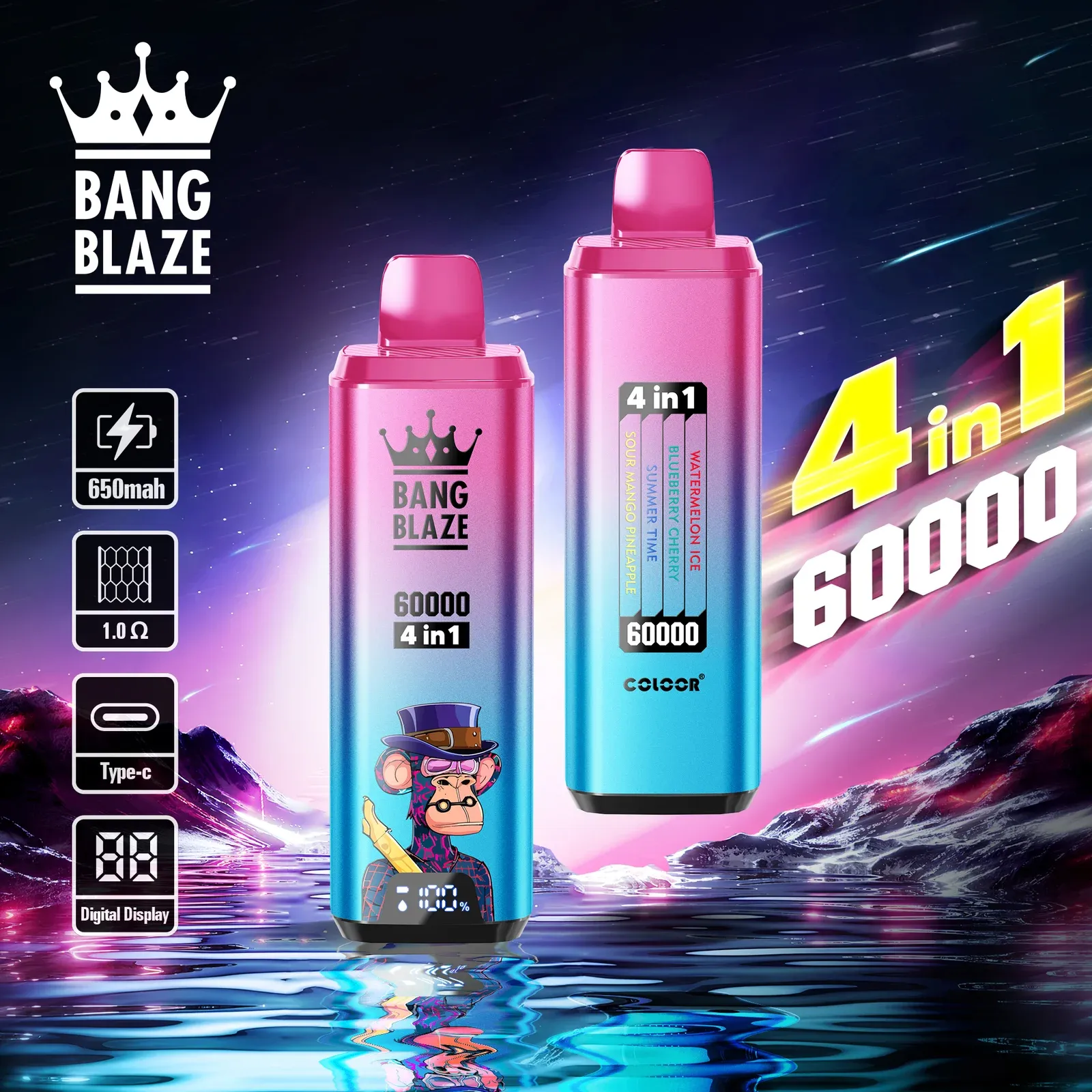 Bang Blaze szybkość, zamów vape online, dynamiczny e-papieros, koszyk na zakupy vape - Bang Blaze 60000 Puffs – Ultimate 4-in-1 Jednorazowy Vape ...