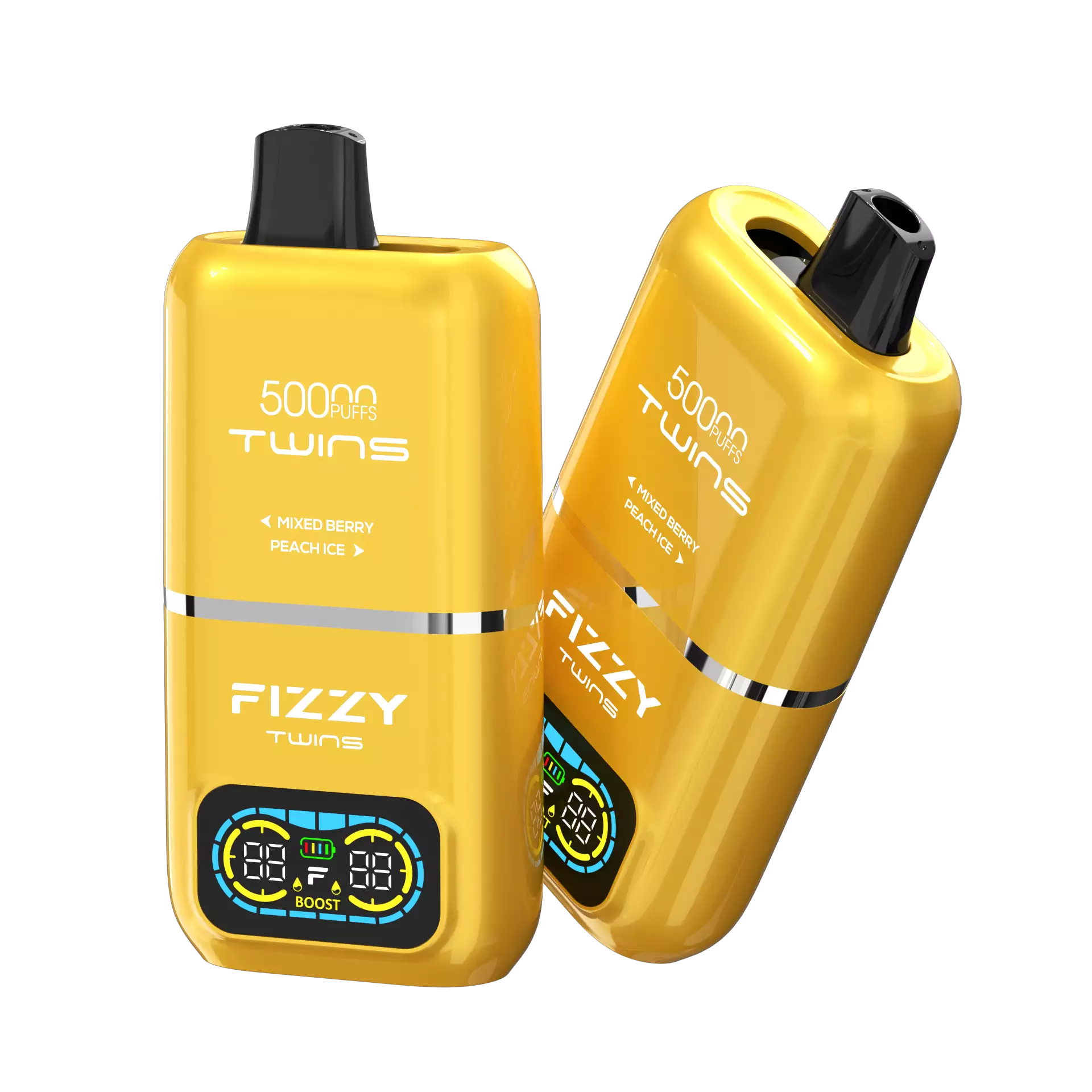 Fizzy Twins 50000 puffs design, ergonomiczny e-papieros, elegancki vape jednorazowy, wytrzymały vape w dłoni - Fizzy Twins 50000 Puffs Dual Flavor Tank Jednorazowe Vape - VapeXYZ