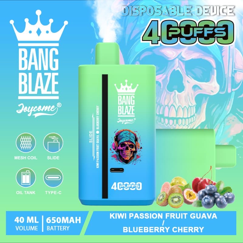 Bang Blaze 40000 Puffs specyfikacja, e-papieros USB-C, wyświetlacz LED vape, duża pojemność e-liquidu, bateria 650mAh vape - Bang Blaze 40000 Puffs Jednorazowy akumulator Vape typu C