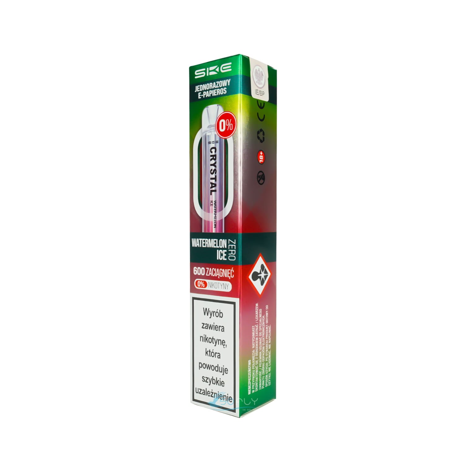 kompaktowy vape w torebce, e-papieros w kieszonce, mały jednorazowy vape, przenośny Crystal Bling - Crystal Original Watermelon Ice | So Fly | The Vape Shop
