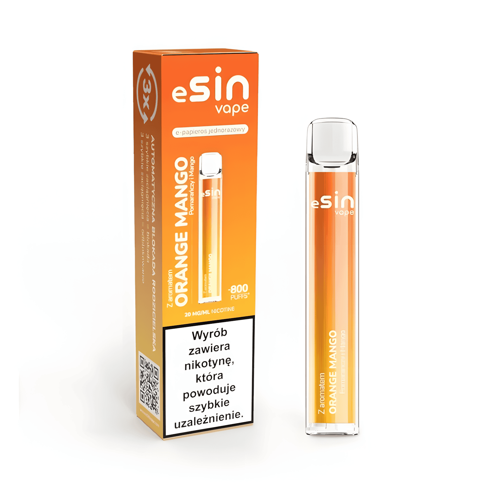 eSin Vape 800 kompaktowy, mały jednorazowy e-papieros kieszonkowy, vape dla początkujących prosty, klasyczny jednorazowy e-papieros - eSIN vape 800 puffs - E-papierosy Jednorazowe: Łatwe, Smaczne ...