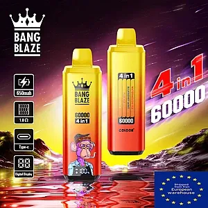 Bang Blaze smaki Watermelon Ice Blueberry Mint, arbuz jagoda mięta vape, owoce do e-papierosa, kombinacje smakowe vape - Bang Blaze 60K 4w1 jednorazowy waporyzator | 4 smaki w jednym ...