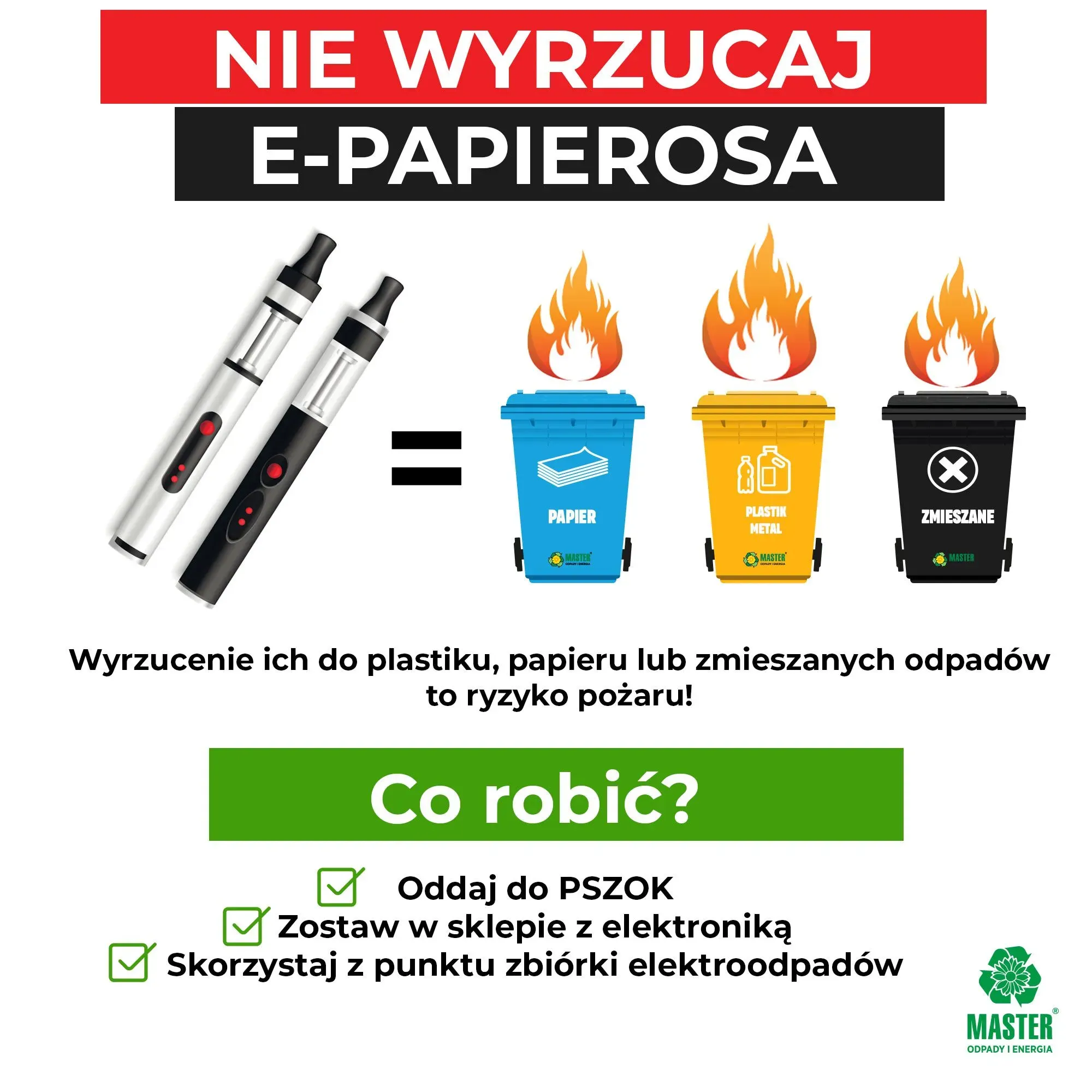 utylizacja e-papierosa, recykling vape, elektrośmieci vape, odpowiedzialne wyrzucanie e-papierosa, kosz na baterie, ekologia vape - E-papieros w śmieciach: Ryzyko pożaru i prawidłowa utylizacja vape