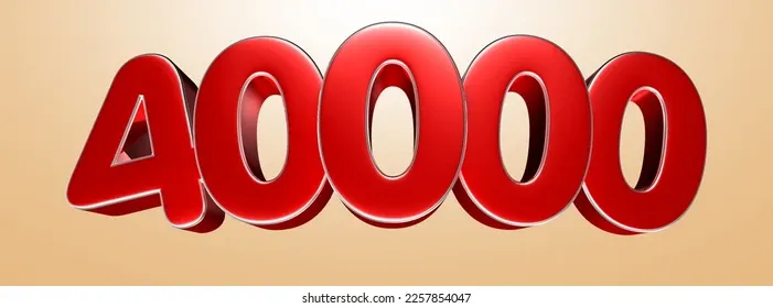 40000 - Number 40000 Red 3d Illustration On 库存插图2257854047 | Shutterstock
