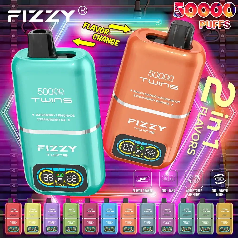 vape na wakacjach, e-papieros w podróży, relaks z Fizzy 50k, niezależność vapowania, urlop z vape - Fizzy Twins 50000 Puffs Hurtowy Jednorazowy Vape