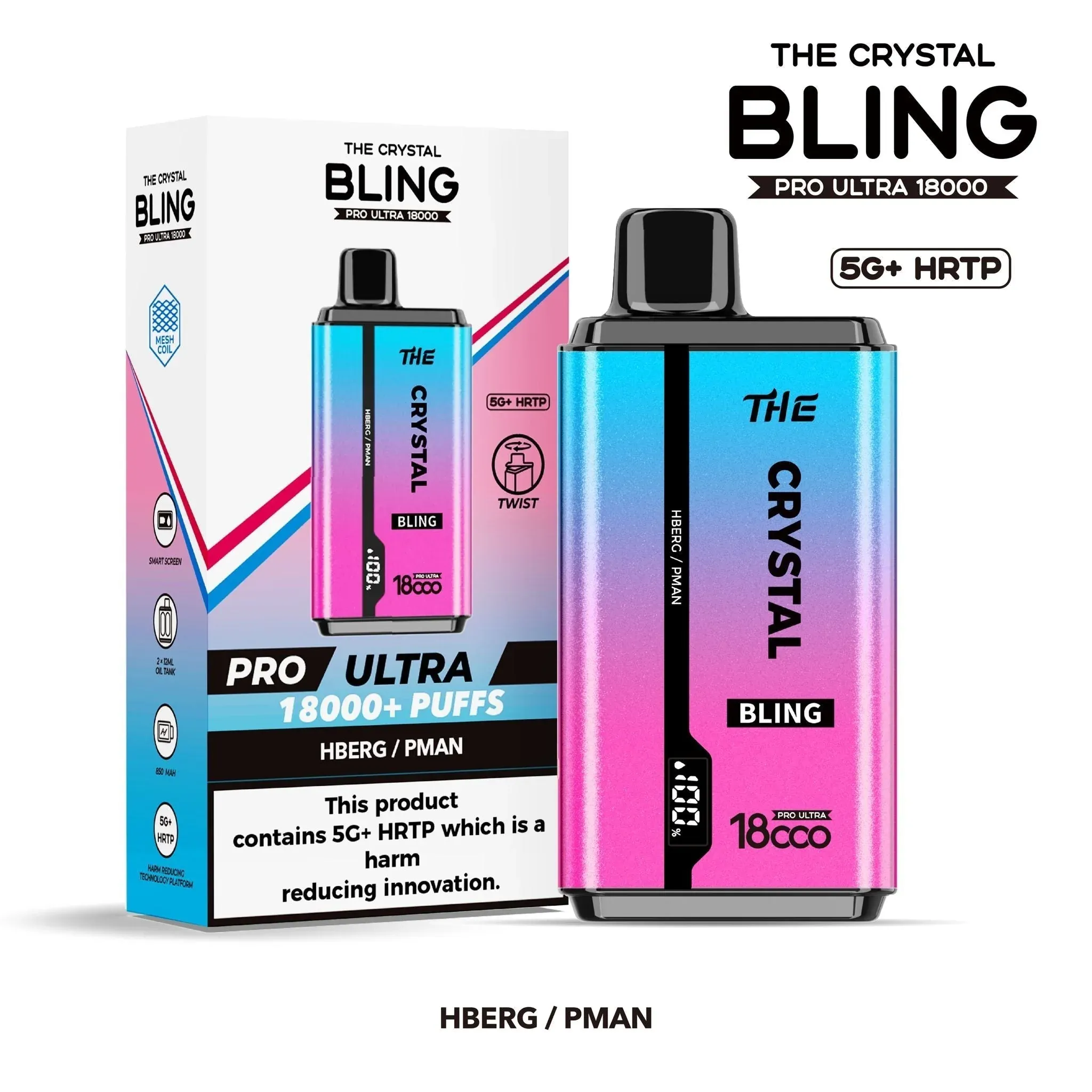 The Crystal Bling Pro Ultra 18000 puffs, e-papieros z podwójnymi smakami, innowacyjny vape przełączanie smaków - The Crystal Bling Pro Ultra 18000 Disposable Vape