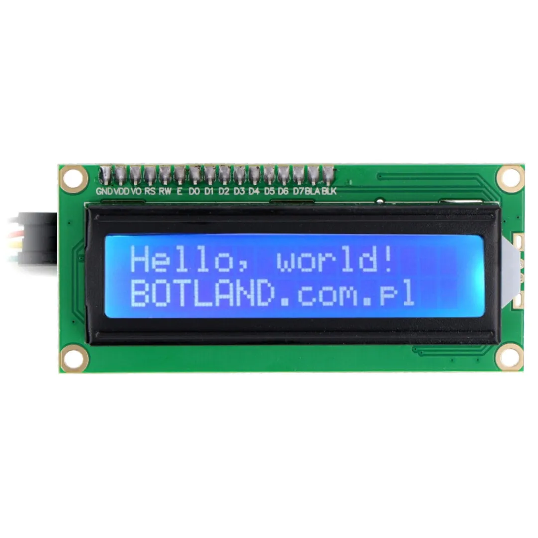 wyświetlacz - Wyświetlacz LCD 2x16 znaków niebieski + konwerter I2C LCM1602