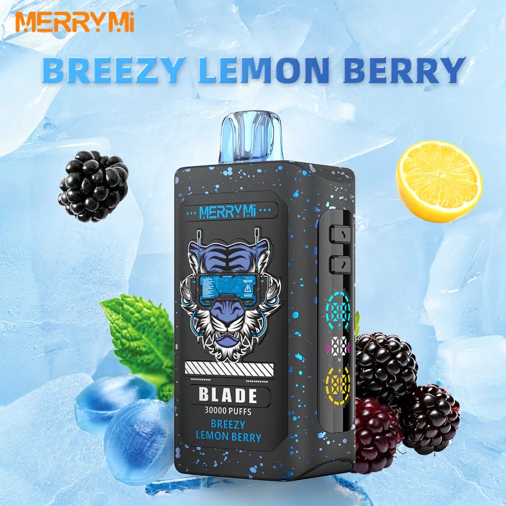 Blueberry Mango Cranberry Mint vape, Lady Killa smak, owoce do e-papierosa, orzeźwiająca mięta, złożony smak, jednorazowy vape smak - Merry Mi Blade Jednorazowy e-papieros 30000 Buchów o smaku Breezy ...
