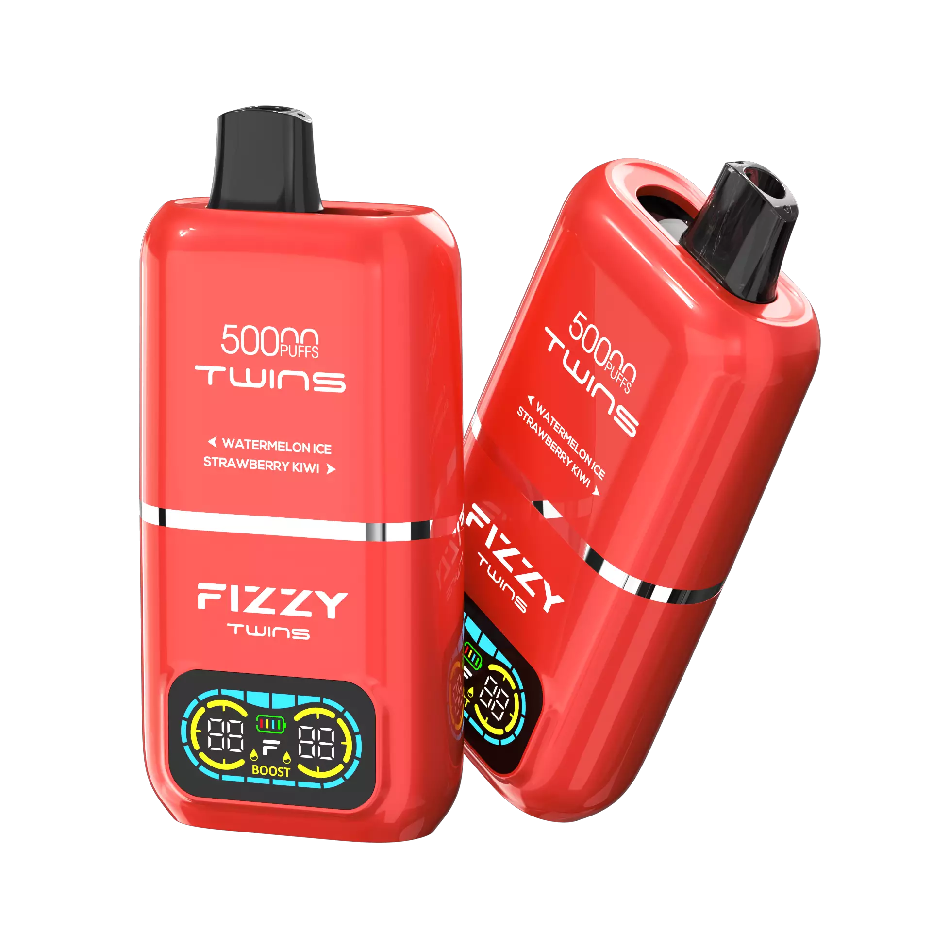 Fizzy Twins wyświetlacz LED, wskaźnik baterii vape, ekran e-papierosa, ładowanie vape USB-C - Fizzy Twins 50000 Puffs Dual Flavor Tank Jednorazowe Vape - VapeXYZ