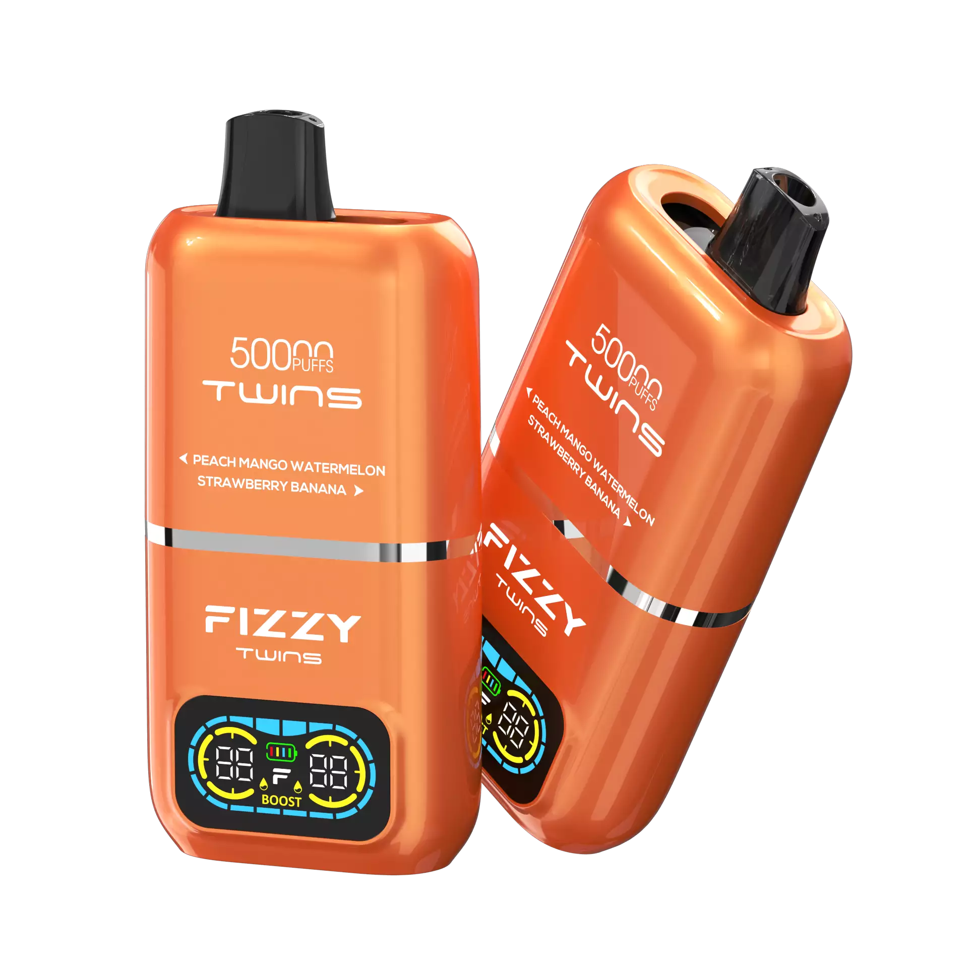 Fizzy Twins przełącznik smaków, mechanizm zmiany smaku vape, przycisk wyboru smaku e-papierosa, zbliżenie na vape - Fizzy Twins 50000 Puffs Dual Flavor Tank Jednorazowe Vape - VapeXYZ