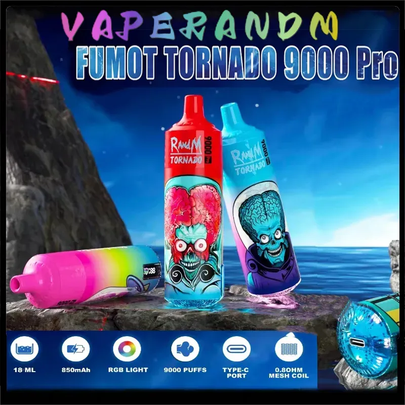 vape z wyświetlaczem LED, e-papieros regulacja airflow, vape podwójne smaki, zaawansowane funkcje e-papierosa jednorazowego, RandM Tornado, Airmez Matrix - RandM Tornado 9000 PRO Puffs 0% 2% 3% 5% Nikotynowy wyświetlacz ...