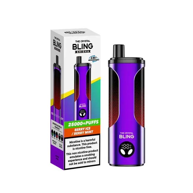 Crystal Bling Shisha dual flavor switch, jednorazowy vape przełącznik smaków, system podwójnych smaków e-papieros, vape z dwoma zbiornikami liquidu - Crystal Bling shisha 25000 Puffs Vape – Dual Flavour Hit