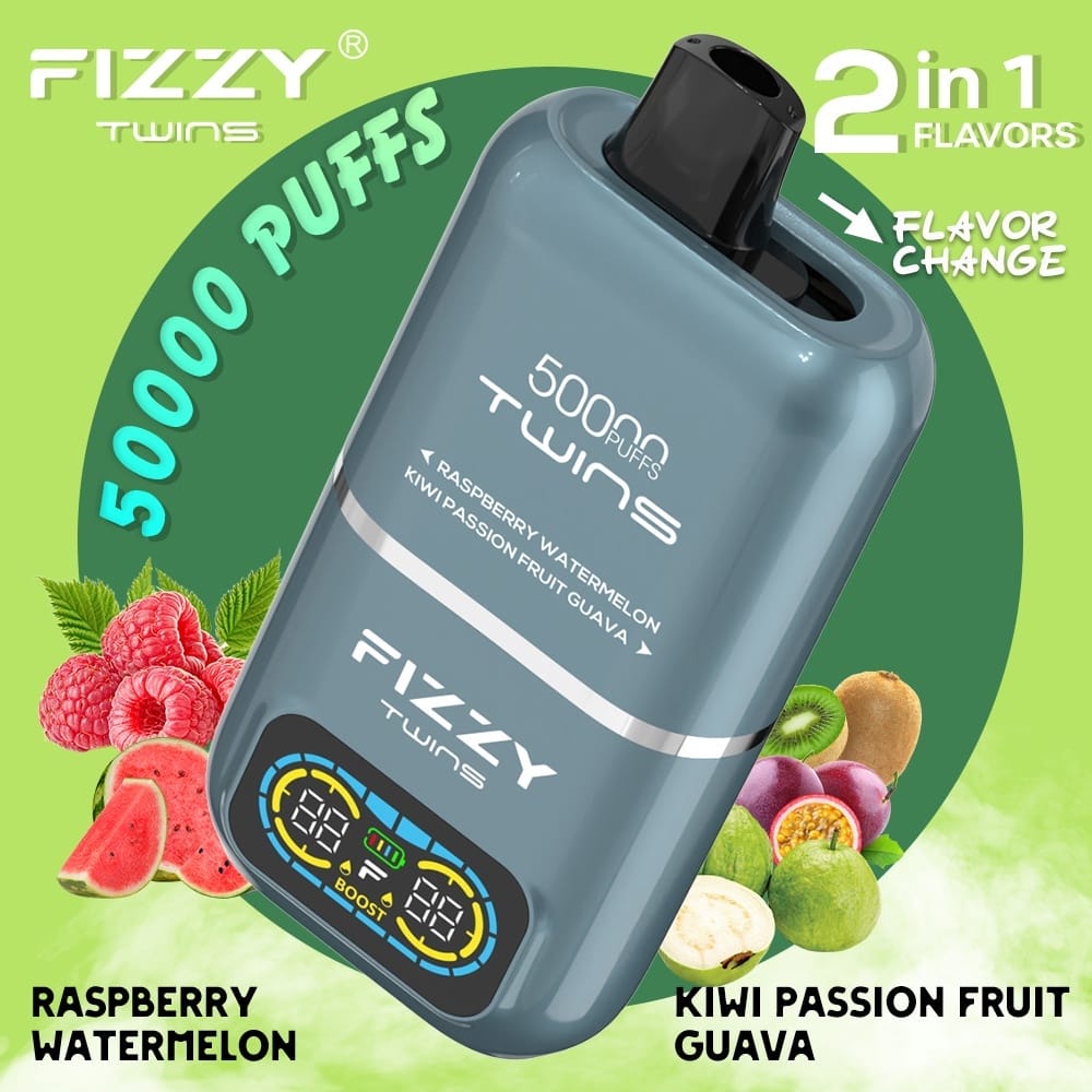 Raspberry Watermelon vape smak, Kiwi Passion Fruit Guawa e-liquid, owoce letnie vape, Fizzy Twins Letni Ogródek - Fizzy Twins 50000 – Raspberry Watermelon & Kiwi Passion Fruit ...