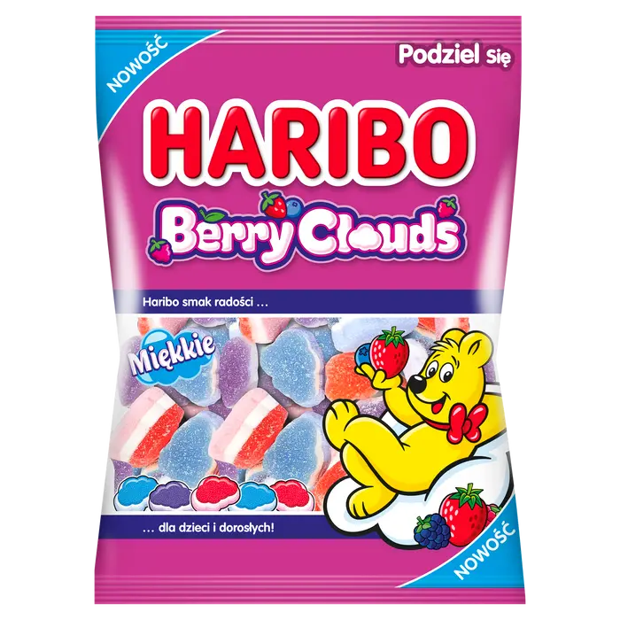 smak Gummy Bear vape, żelki Haribo, dziecięce żelki owocowe, kolorowe żelki, słodki smak vape - Żelki Berry Clouds Haribo. Wariant 150 g | delio