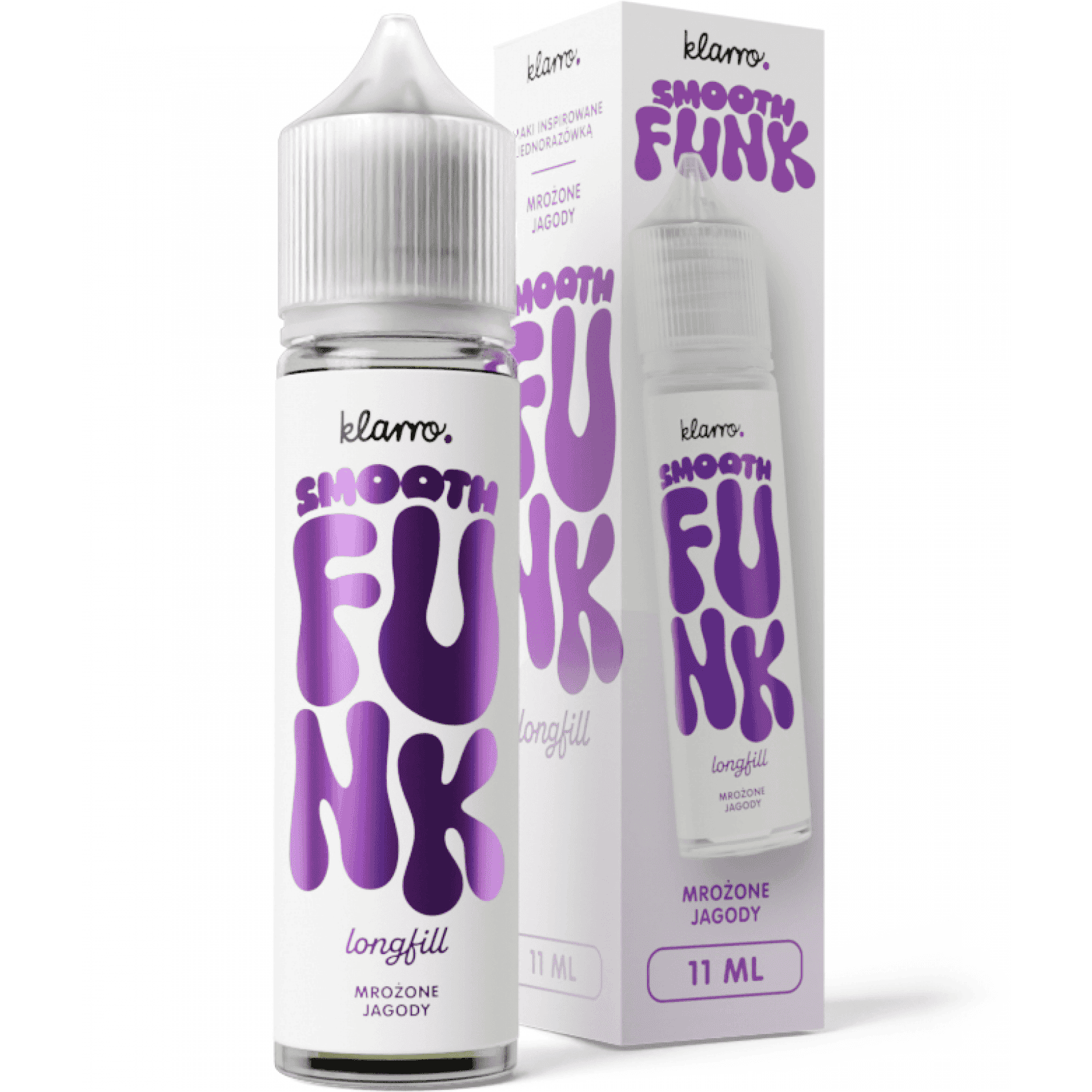Mrożone owoce vape, e-liquid owocowy z lodem, efekty chłodzenia vape, zmrożone jagody - Longfill Klarro Smooth Funk Mrożone Jagody 11/60ml - e-papierosy.pl