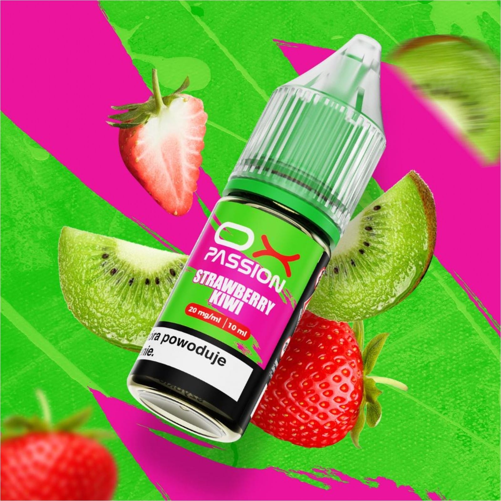 Strawberry Ice Strawberry Kiwi vape, truskawka kiwi e-liquid, mrożona truskawka e-papieros, owoce do vape - Liquid OXVA OX Passion Strawberry Kiwi 10ml - e-papierosy.pl