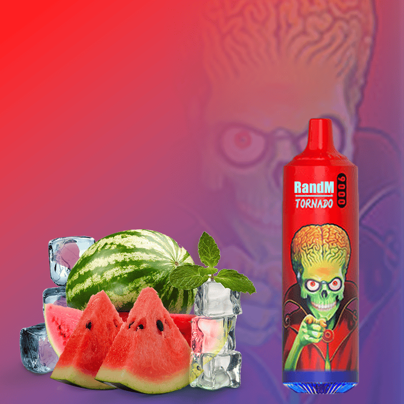 RandM Tornado Lush Ice, arbuzowy vape z lodem, słodki arbuz e-papieros, mrożący smak vape - R AND M Tornado Lush Ice 9000 - Buzz Vapes