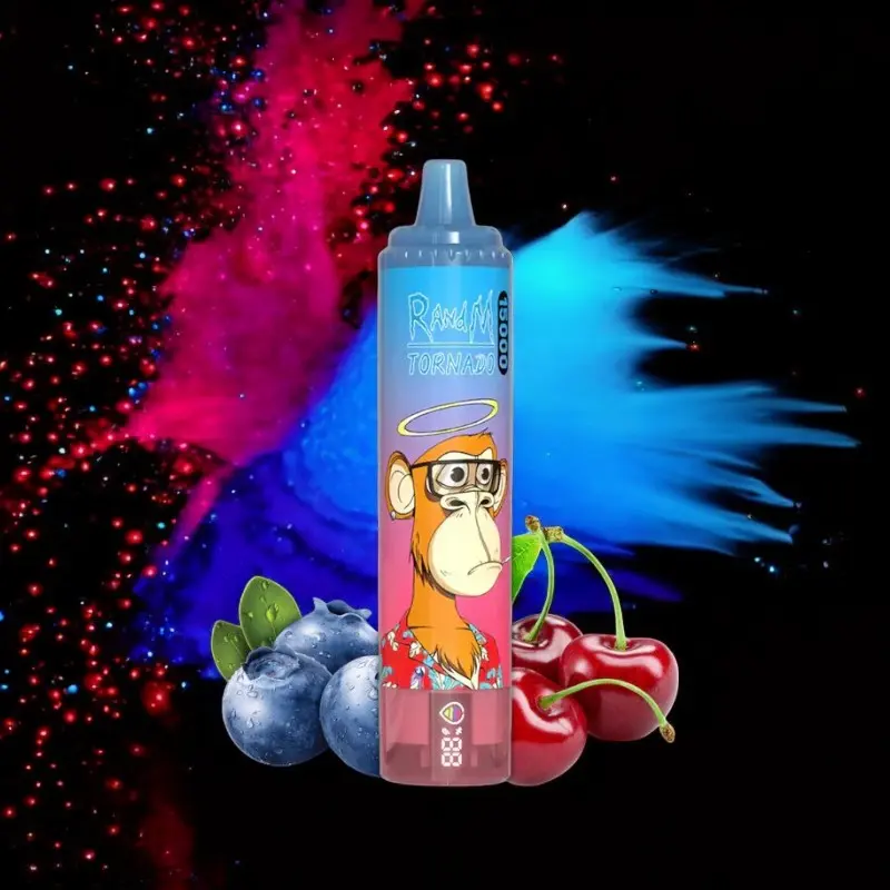 RandM Tornado Blue Razz Cherry smak, niebieska malina wiśnia vape, e-liquid owocowy, intensywny smak vape, grafika malin i wiśni - RandM 15000 Niebieski Razz Wiśnia | Kup tanio | Tornado Fumot ...