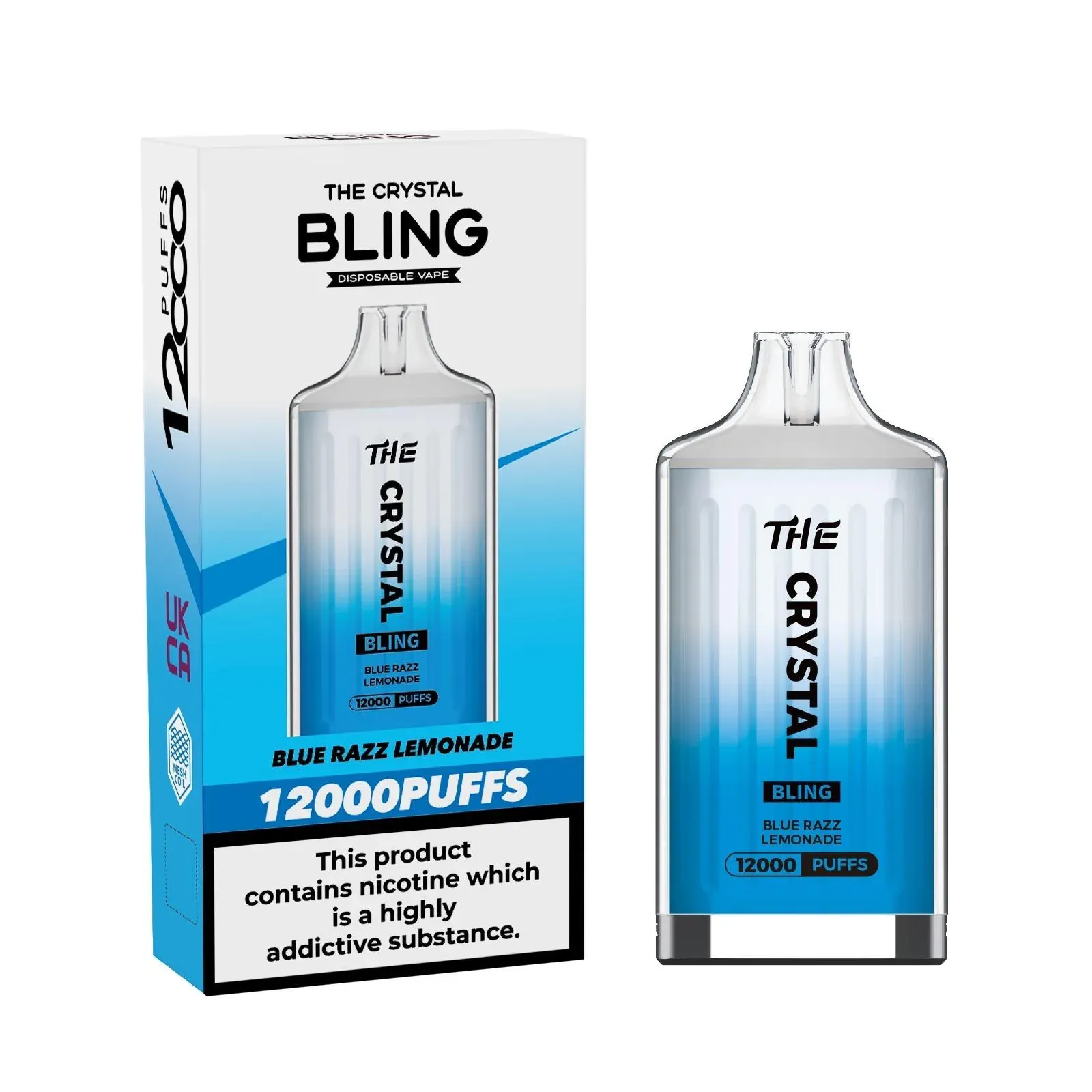 Krystaliczna obudowa vape The Crystal Bling, przezroczysty e-papieros design, lśniący vape zbliżenie - The Crystal Bling 12000 Puff Disposable Vape | Box of 10