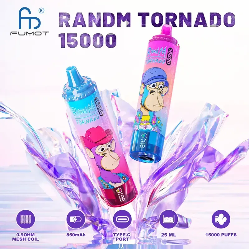 RandM Tornado 15000 regulacja przepływu powietrza, airflow control vape, e-papieros DTL MTL, dostosowanie bucha vape - RandM Tornado 15000 Puffs | 0%-5% nikotyna, 25 ml, jednorazowy ...