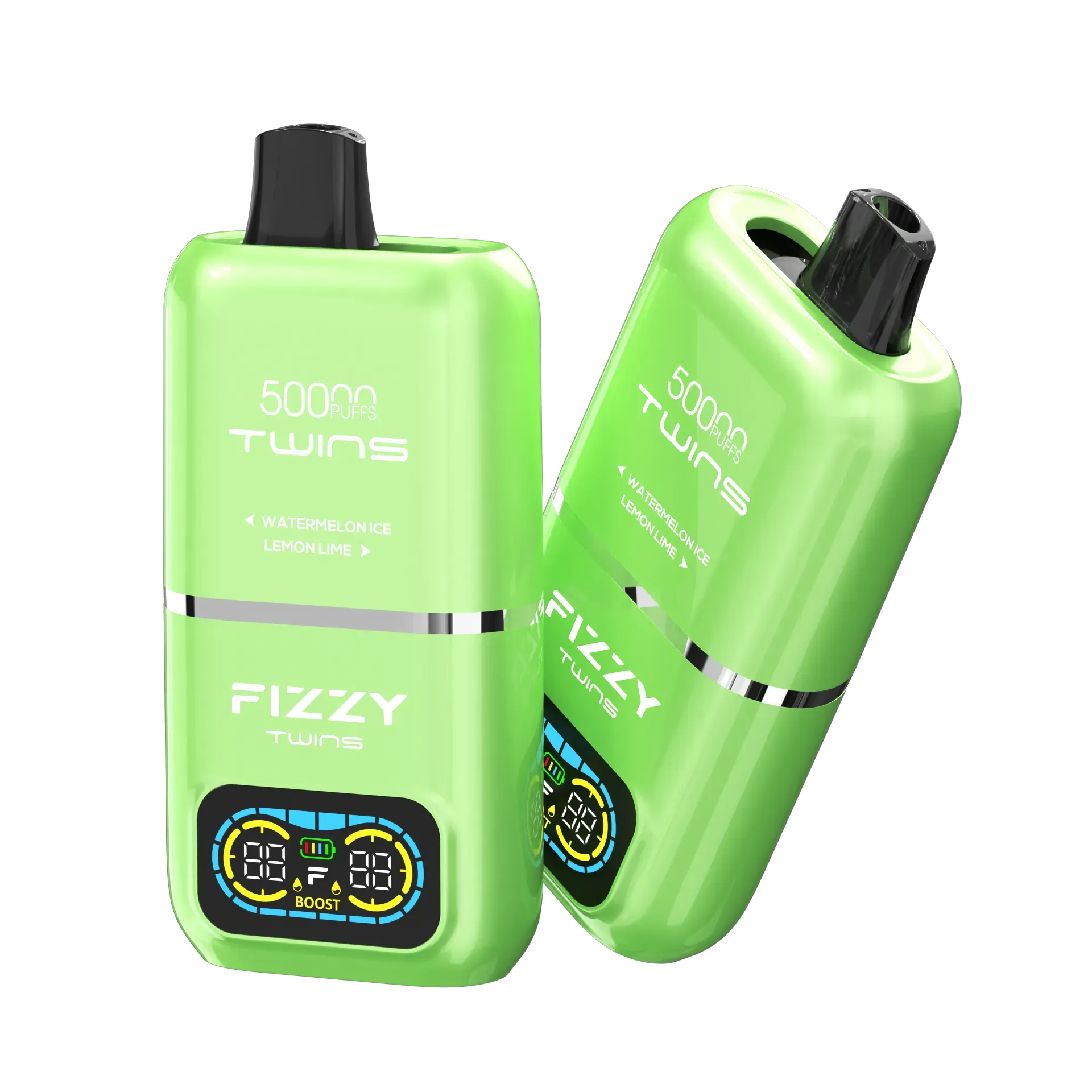 Użytkownik przełącza smaki vape, Fizzy Twins Watermelon Ice Lemon Lime, interakcja z vape, zmiana aromatu natychmiast - FIZZY TWINS Watermelon Ice & Lemon Lime ノンニコチン...