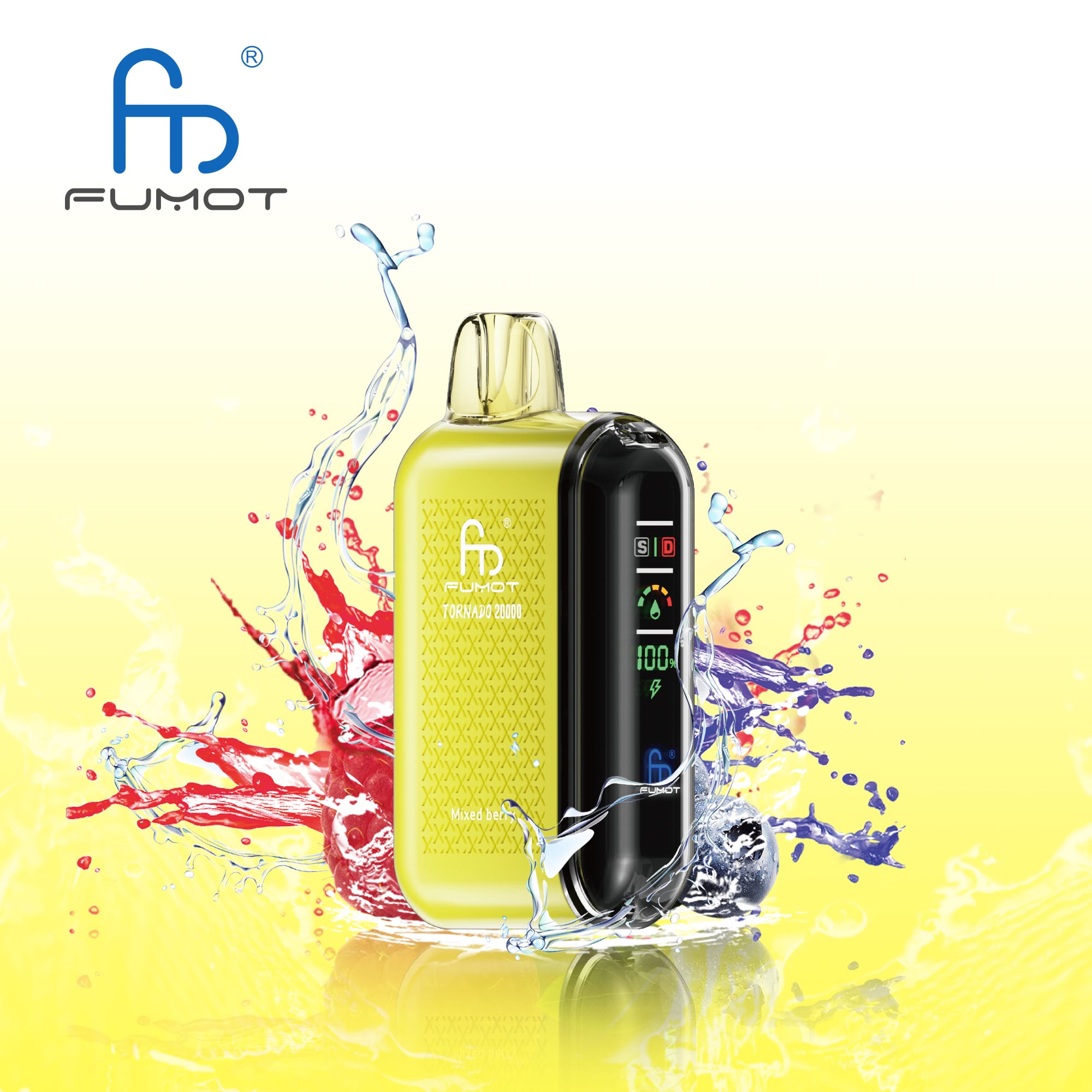 Fumot Tornado 20000 Puffs jednorazowy vape, celebryta, dynamiczne ujęcie vape, e-papieros, recenzja vape - Fumot Tornado 20000 20K Puffs Vape Podwójny wyświetlacz...