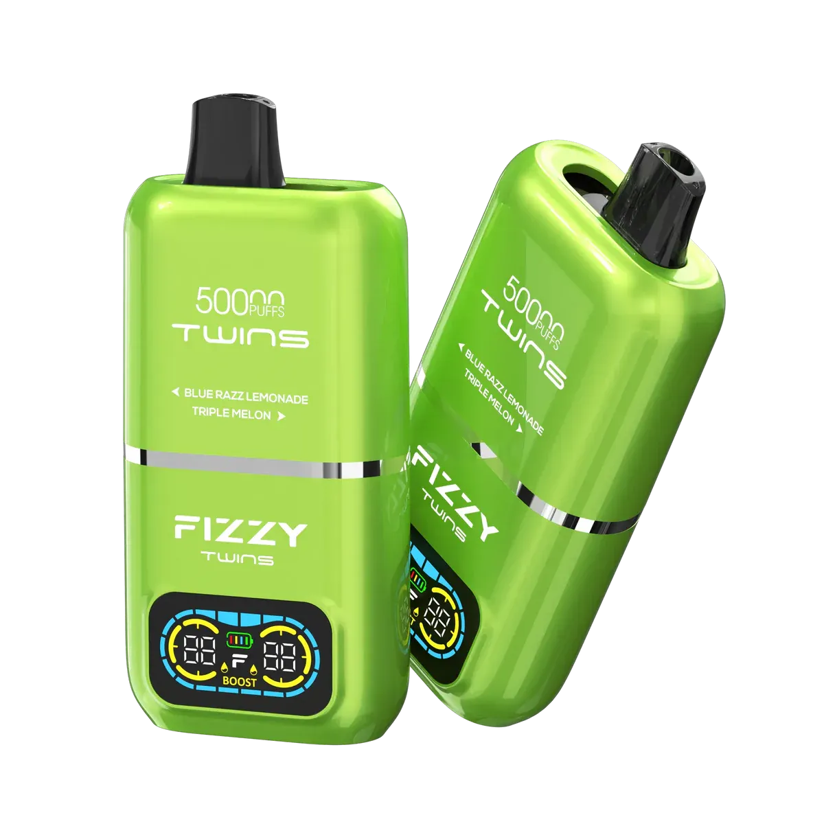 Fizzy Twins Bluerazz Lemonade Triple Melon, vape z dwoma smakami owoce, przełączanie smaków e-papieros - FIZZY TWINS Blue Razz Lemonade & Triple Melon ノンニコチン...