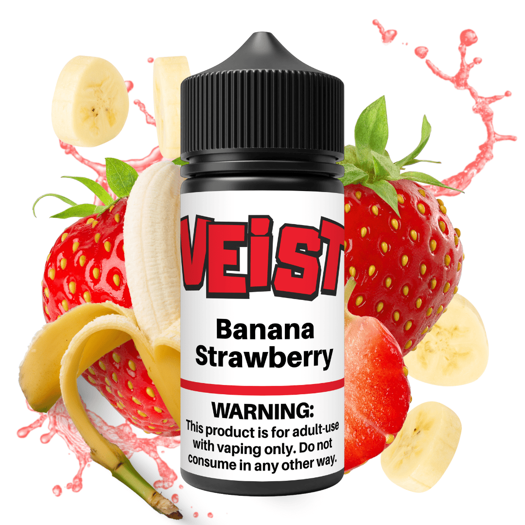 Strawberry Banana vape, koktajl truskawkowo-bananowy e-liquid, deserowy smak vape, kremowy e-papieros, bez chłodzika - Banana Strawberry Premix E-Liquid – Veist