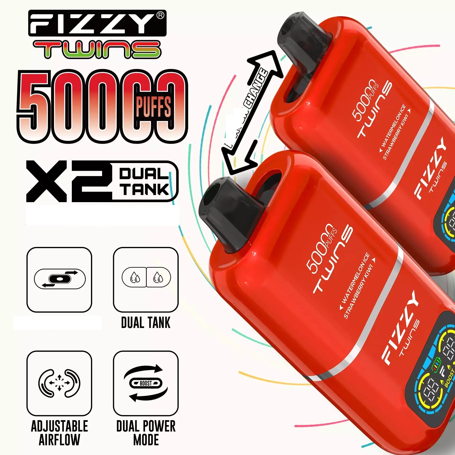 Fizzy Twins instrukcja obsługi, przełączanie smaków vape, użytkownik vape, jak używać Fizzy Twins, waper zmieniający smaki - Fizzy Twins 50000: Recenzja i Test Dwusmakowego Vapa...
