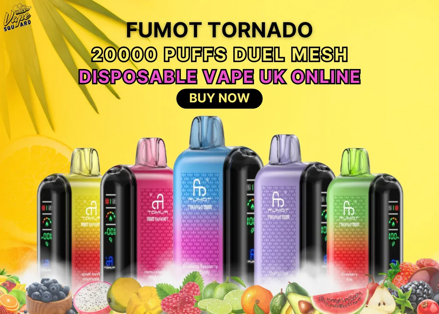Fumot Tornado 20000 specyfikacja, bateria 850mAh, 20ml liquid, vape z portem Type-C, wewnętrzne komponenty vape - RandM FUMOT Tornado 20000 Puffów Podwójna Siatka Cyfrowy...