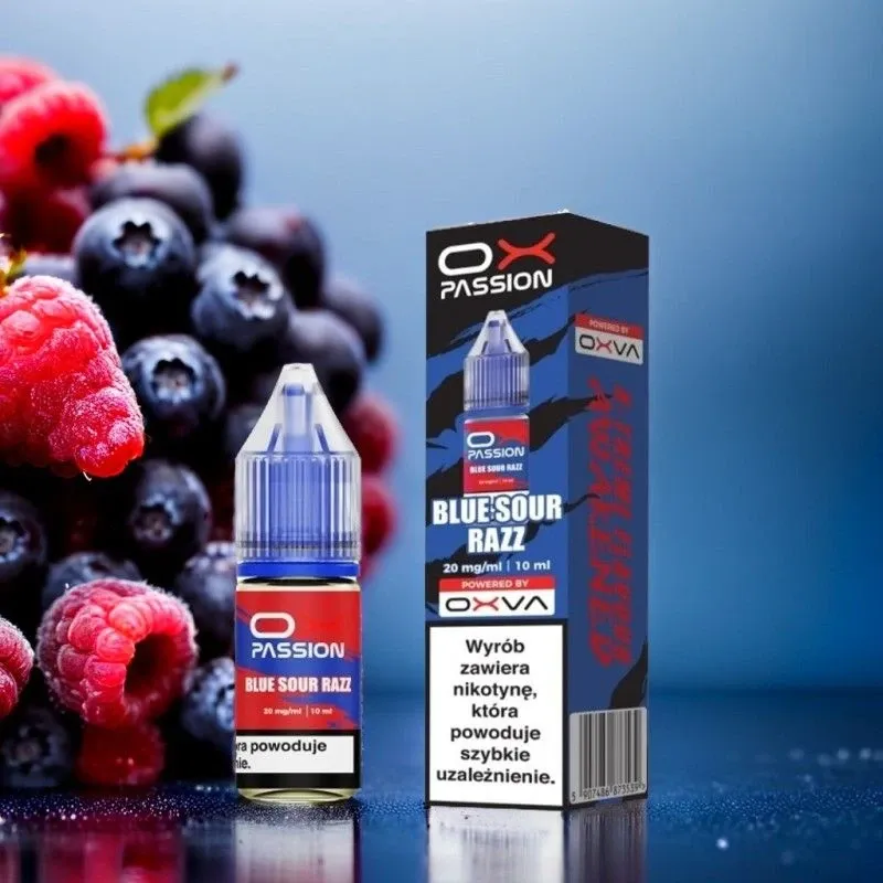 smak Blue Sour Raspberry vape, kwaśna malina e-liquid, owocowy vape, niebieska malina czerwona pigułka - Liquid OX Passion Salt Blue Sour Razz 10ml 20mg – jagodowo ...