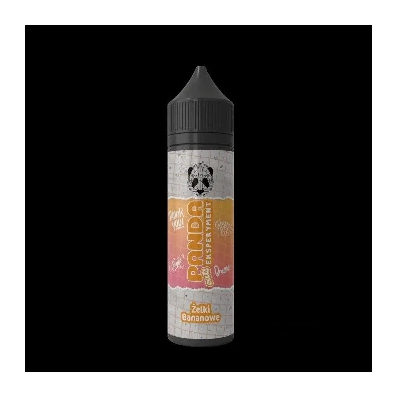 deserowe smaki vape, wata cukrowa e-liquid, słodkie żelki vape, ciasto bananowe smak - Longfill Panda Eksperyment 10/60 ml - Żelki Bananowe...