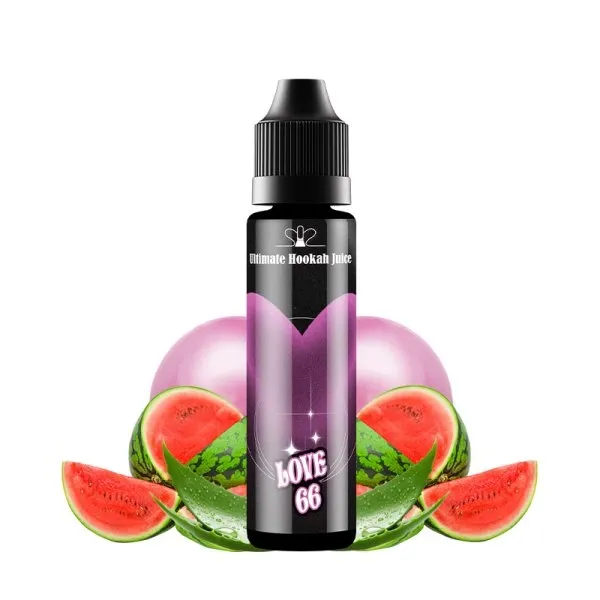 Love 66 smak vape, arbuz melon marakuja mięta, tropikalny e-liquid Love 66, grafika smaku Love 66 - Love 66 Ultimate Hookah Juice by Fumytech