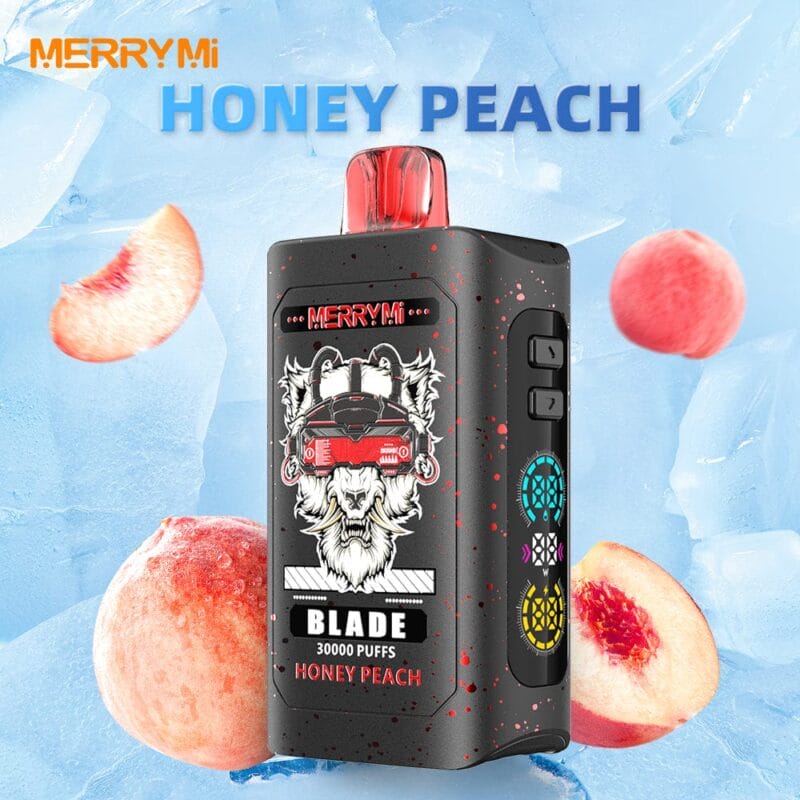 merrymi blade 30000 puffs honey peach banner