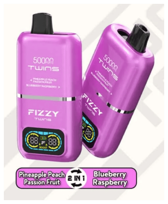 Fizzy Twins tryb mieszany, vape mieszanie smaków, połączenie dwóch liquidów, efekt miksowania smaków vape - Fizzy Twins 50000: Wybierz swój duet smaków