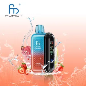 Fumot Tornado 20000 regulacja airflow, suwak przepływu powietrza vape, użytkownik reguluje zaciąganie e-papierosa, bliski plan regulacji airflow - RandM Fumot Tornado 20K | 20000 puffów podwójna siatka...