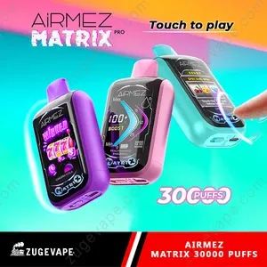 Airmez Matrix Pro 30000 wyświetlacz funkcjonalny, kontrola poziomu liquidu vape, ekran e-papierosa, animacje ładowania - AIRMEZ MATRIX Pro 30000 Puffs Jednorazowy Waporyzator Hurt ...