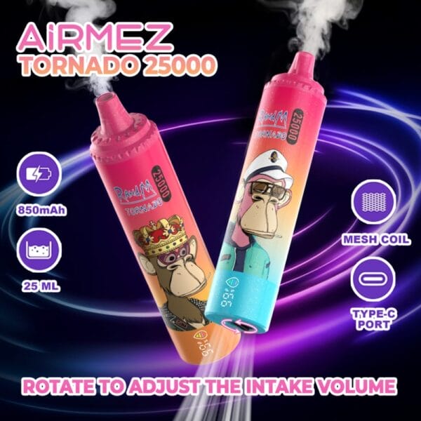 airmez tornado 25000 features airflow dark banner