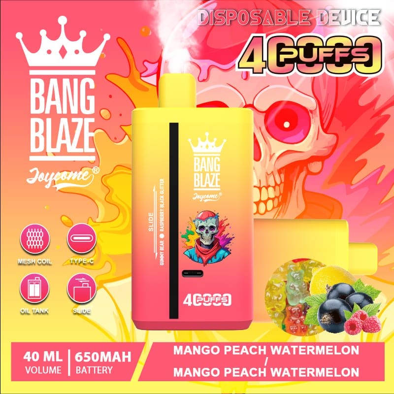 Bang Blaze 40000 mechanizm dual flavors, wnętrze vape dwa zbiorniki liquidu, przełącznik smaków jednorazówka, schemat vape - Jednorazowy Vape Bang Blaze 40K o podwójnym smaku | 40 000...
