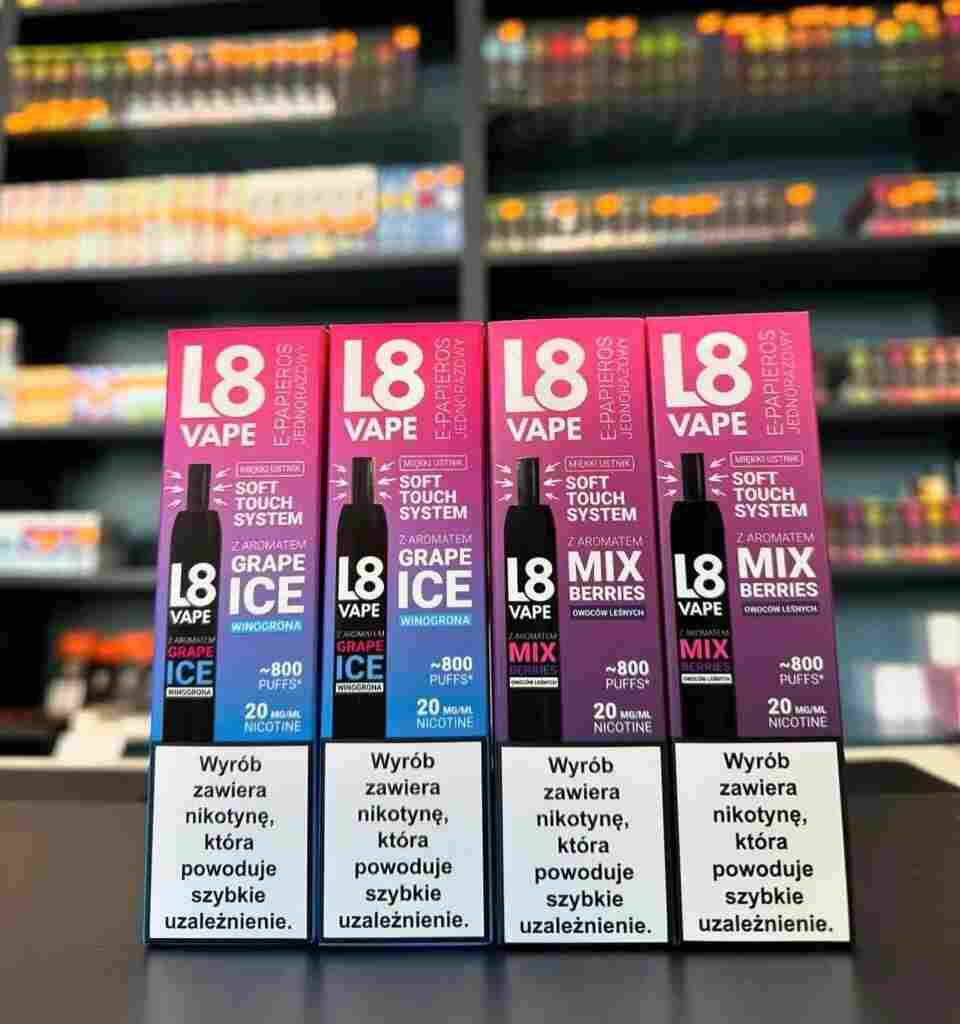 L8 Vape 800 puffs, najlepszy vape na start, prosty e-papieros dla początkujących, mały dyskretny vape - E-papieros na ile starcza? Porównanie modeli Esin, l8 oraz ...