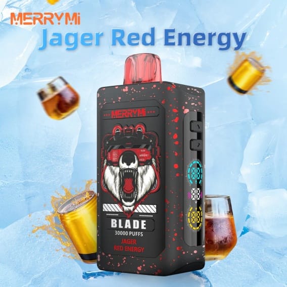 Merrymi Blade smaki vape, różnorodność smaków e-liquidu, paleta smaków jednorazowego e-papierosa, owocowe, energetyczne, Aperol vape - E-Papierosy Merry Mi Blade 30 000 Peach Lemonade - Sklep E-SMOKE