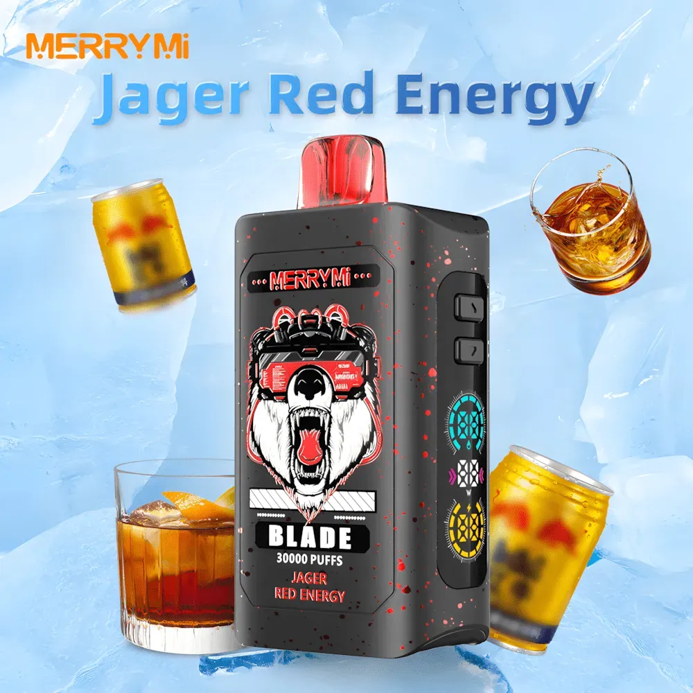 Merrymi Blade smaki vape, różnorodność smaków e-liquidu, paleta smaków jednorazowego e-papierosa, owocowe, energetyczne, Aperol vape - E-Papierosy Merry Mi Blade 30 000 Peach Lemonade - Sklep E-SMOKE
