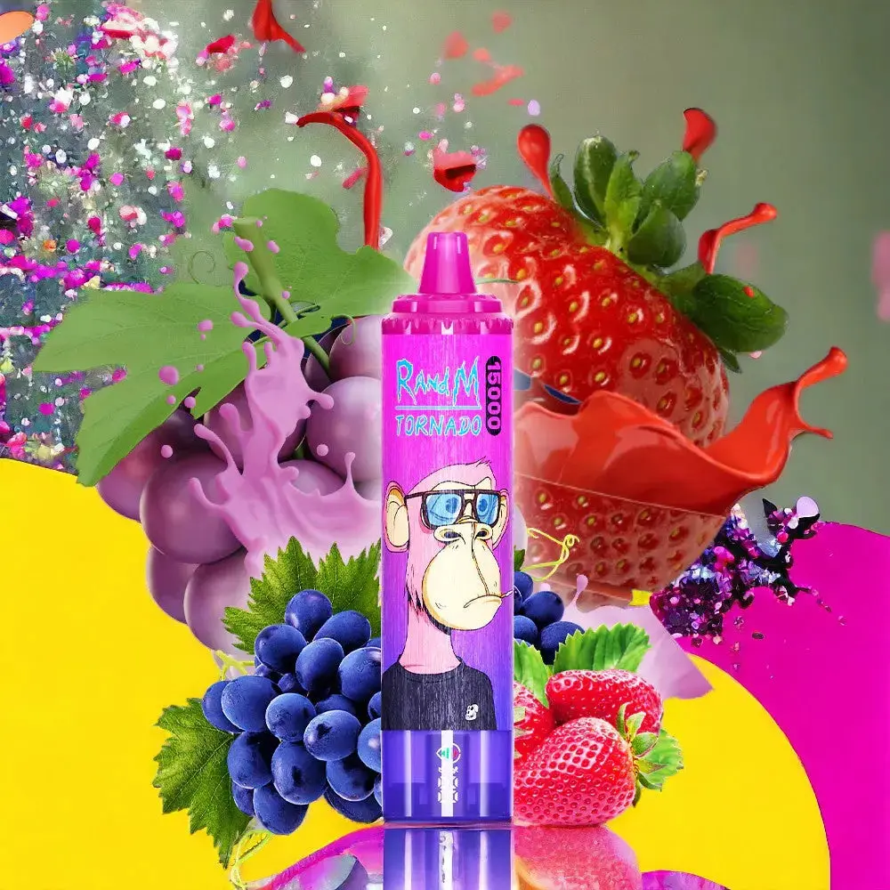 e-papieros smak truskawkowo winogronowy, RandM Tornado Strawberry Grape, świeże truskawki winogrona vape - RandM 15000 Winogrono Truskawkowe | Kup tanio | Tornado ...