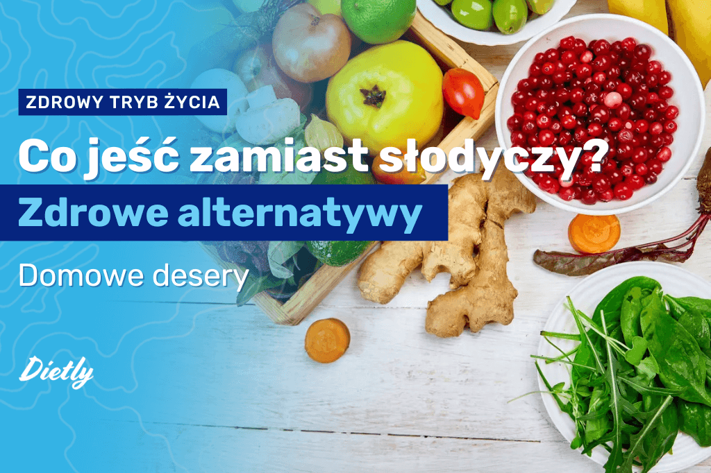 Osoba trzymająca owoc (np. jabłko) obok jednorazowego e-papierosa o smaku energy, symbolizującego bezkaloryczną alternatywę dla słodkich napojów w diecie.
