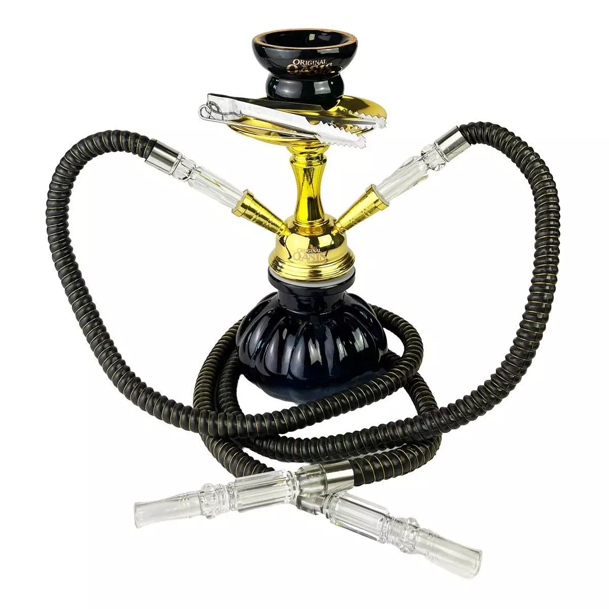 Tradycyjna fajka wodna (shisha) na tle orientalnym, z widocznym dymem i węgielkami, symbolizująca korzenie smaku Lady Killa w kulturze shishy.